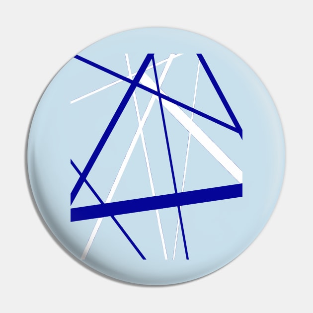 Criss Cross Royal Blue and White Lines Pin by taiche