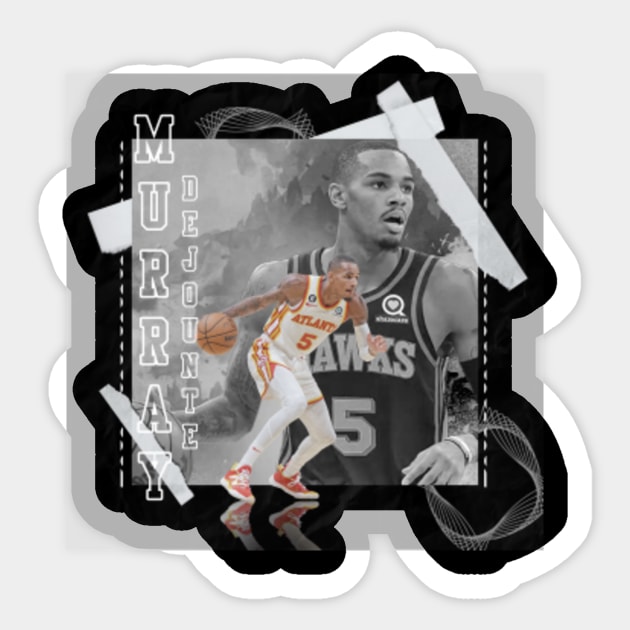 Dejounte Murray Basketball Paper Poster Hawks 4 - Dejounte Murray - Sticker