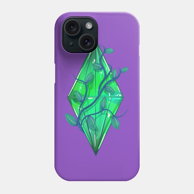 Spring green plumbob with a sprig of plant Phone Case by 2dsandy