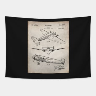 Lockheed Airplane Patent - Electra Air Plane Art - Antique Tapestry