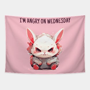 Angry wednesday rabbit Tapestry