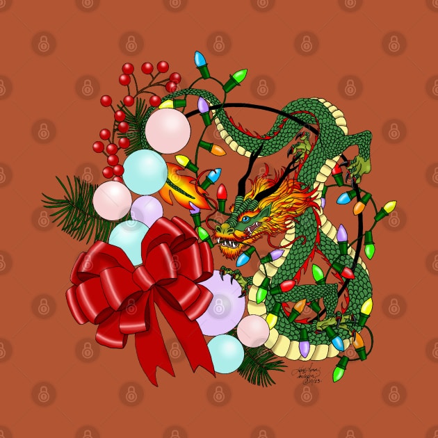 Chinese Dragon Christmas Wreath by tigressdragon