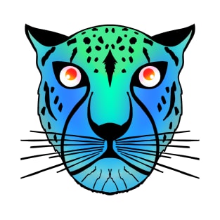 Neon Blue and Green Leopard T-Shirt