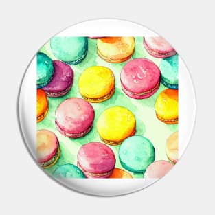 Watercolor dessert french macaron pattern Pin