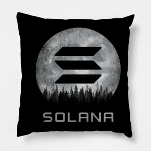 Vintage Solana SOL Coin To The Moon Crypto Token Cryptocurrency Blockchain Wallet Birthday Gift For Men Women Kids Pillow