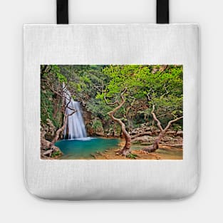 Waterfall in Neda canyon Tote