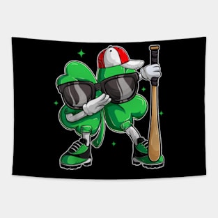 Dabbing Shamrock Baseball Boys Girls St Patricks Day Tapestry