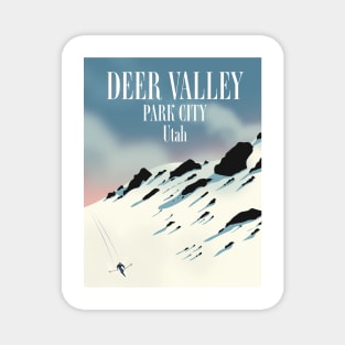 Deer Valley, park city, Utah, ski poster Magnet