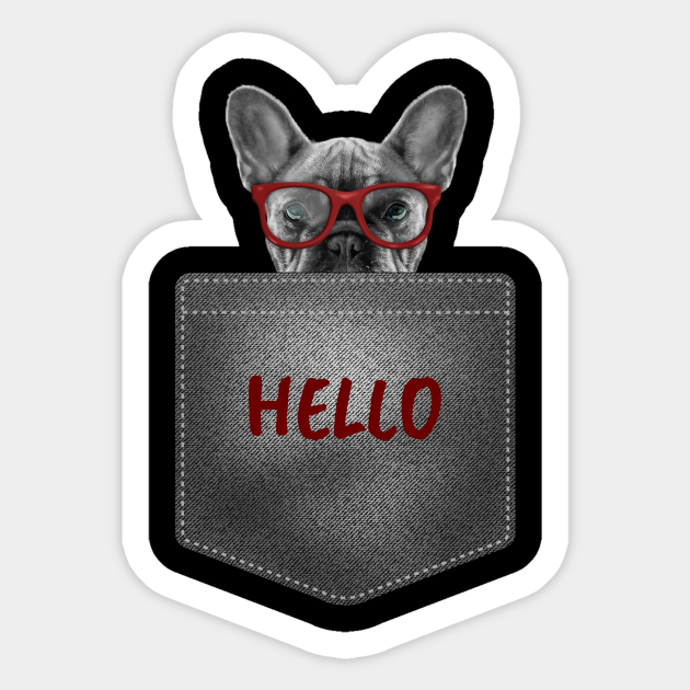 Funny Dog Pocket design - Funnytee - Sticker