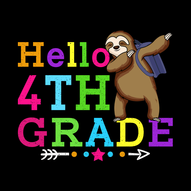 Sloth Hello 4th Grade Teachers Kids Back to school Gifts by kateeleone97023