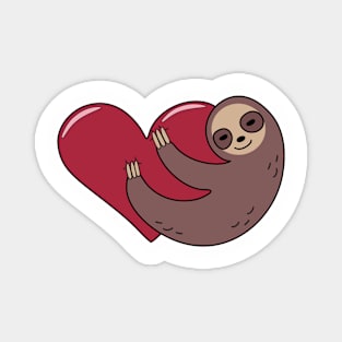 Sloth Hug Heart Snuggle Magnet