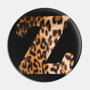 Letter Z leopard print Pin