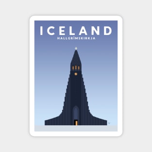 Hallgrimskirkja Church, Reykjavik, Iceland Travel Poster Magnet