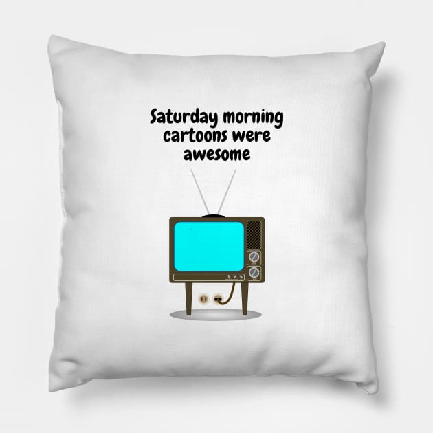 Saturday Morning Cartoons Pillow by Said with wit