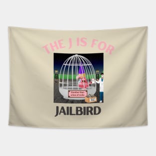 Donald J Trump Jailbird Dunce Cap Tapestry