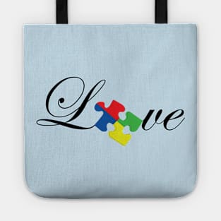 Autism Awareness Love Puzzle Piece Tote