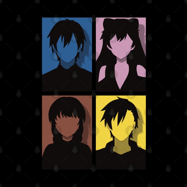 All Main Characters from More than a married couple, but not lovers or Fuufu Ijou, Koibito Miman: Akari Watanabe, Shiori Sakurazaka, Jirou Yakuin and Minami Tenjin in Pop Art Design by Animangapoi