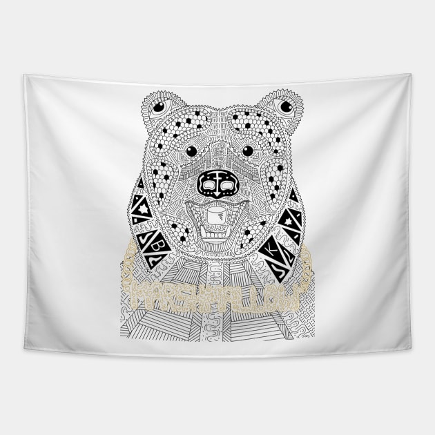 Gangsta Bear Tapestry by Slightly Sketchy