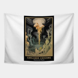 Carlsbad Caverns National Park Vintage Travel  Poster Tapestry