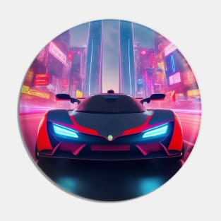 Asian Neon Velocity: Futuristic Thrill Ride Pin