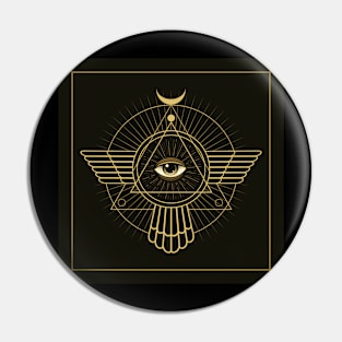 All Seeing Eye Esoteric in Triangle Masonic Pin