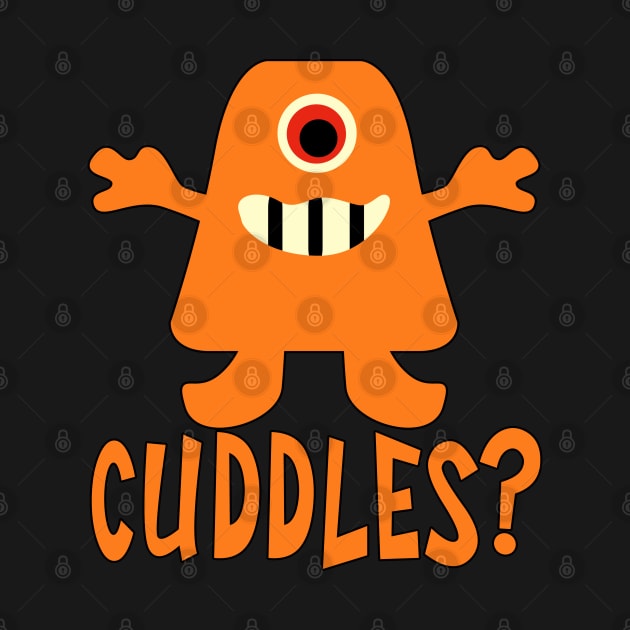 Cuddles with Cute Orange Monster by tropicalteesshop