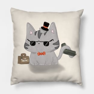 Secret Service Cat Pillow