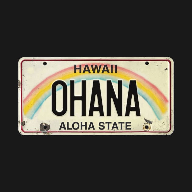 Vintage Hawaii License Plate OHANA by HaleiwaNorthShoreSign