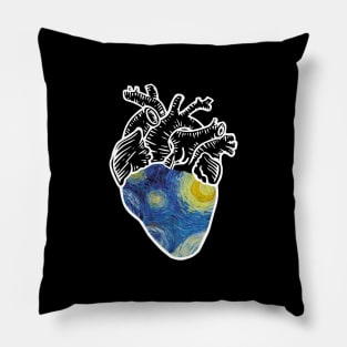 Starry night heart Pillow