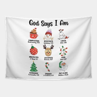 God Says I Am Christmas Tapestry