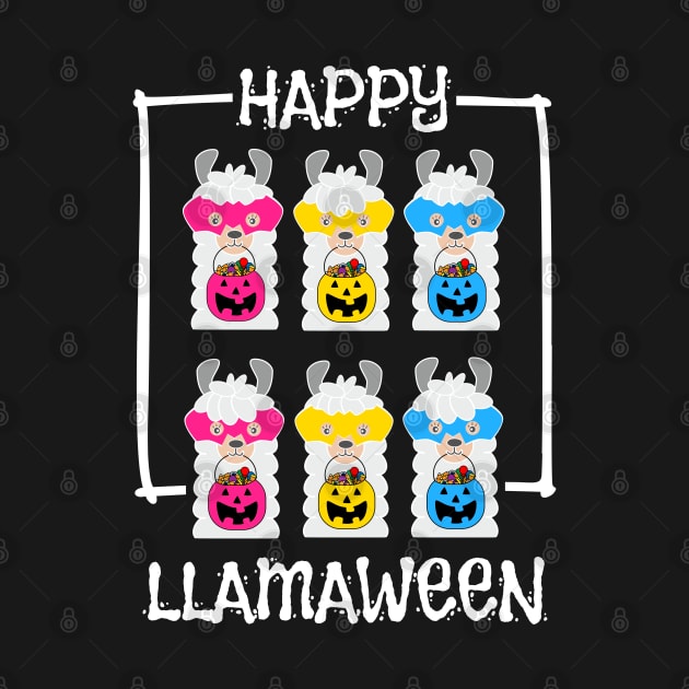 LGBTQ Fall Halloween Pansexual Pride Cute Llamas Happy Llamaween by egcreations