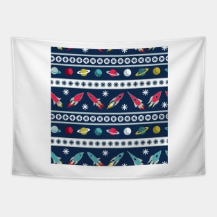 Space Holiday Pattern Tapestry