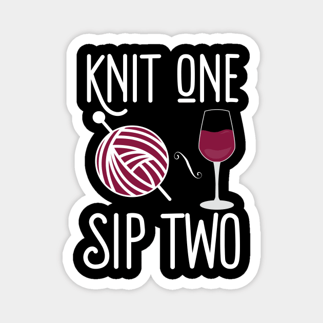 Knit One Sip Two Magnet by Eugenex