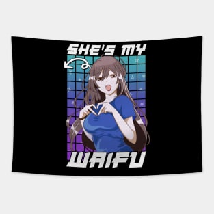 Cute She's My Waifu Anime Girl Kawaii Tapestry