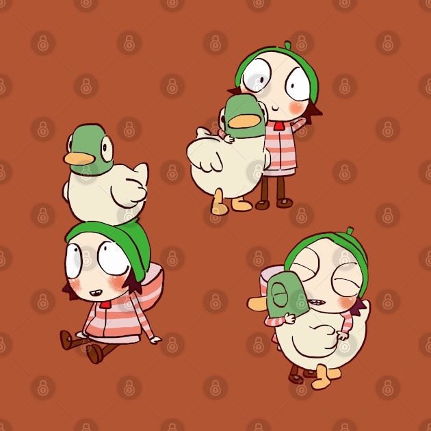 my sarah and duck assorted pack #1 / cute children's cartoon by mudwizard