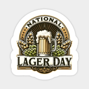 Retro Lager Day Celebration Magnet