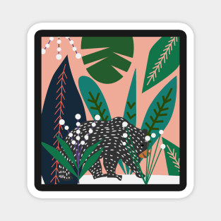 Springtime bear walk Magnet