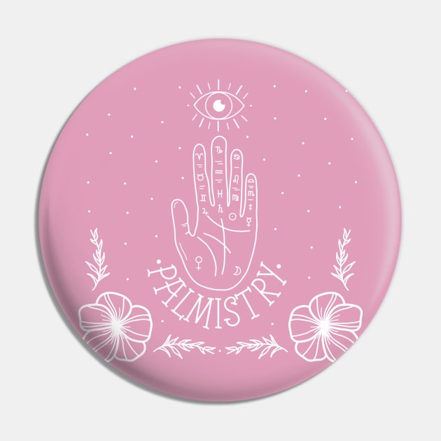 Pink palmistry Pin by Jasmwills