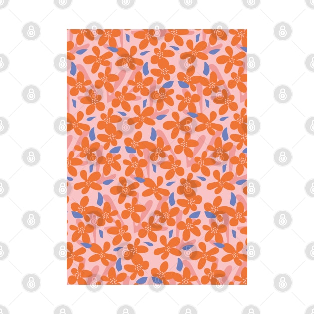 Orange Tone Flower Print 1 by Colorable