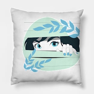 cute girl looking throw you Pillow