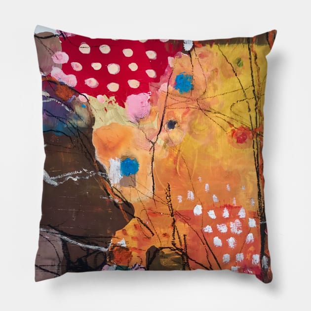 Abstract landscape Pillow by Andreuccetti Art
