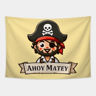 Ahoy Matey: Playful Pirate Adventure Tapestry