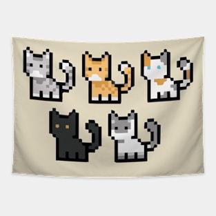 Pixel Cats Tapestry