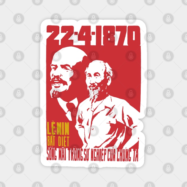 Lenin Lives In Our Lives - Vietnamese Propaganda Magnet by SpaceDogLaika