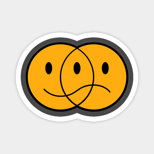 Happy And Sad Emoji Faces Magnet by Mrkedi