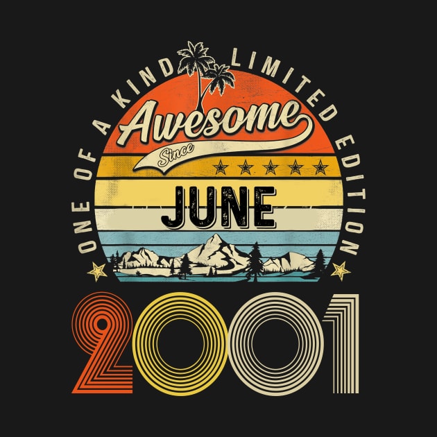 Awesome Since June 2001 Vintage 22nd Birthday by PlumleelaurineArt