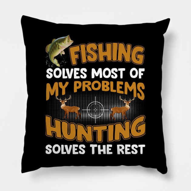 Funny Fishing And Hunting Gift Christmas Humor Hunter Cool Pillow by peskybeater