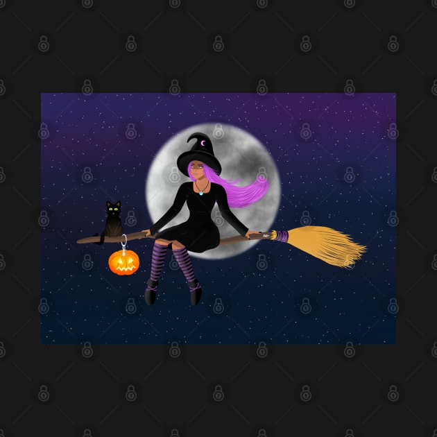 Witch On a broom by Raghni.C 