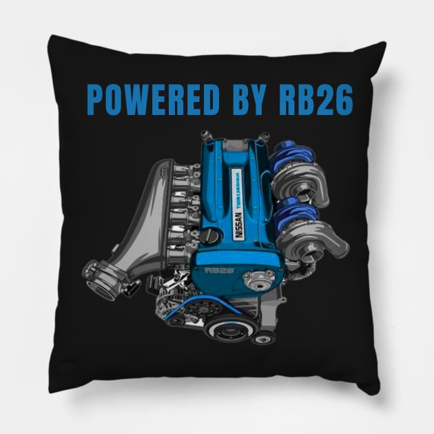 Powered by RB26 Pillow by MOTOSHIFT