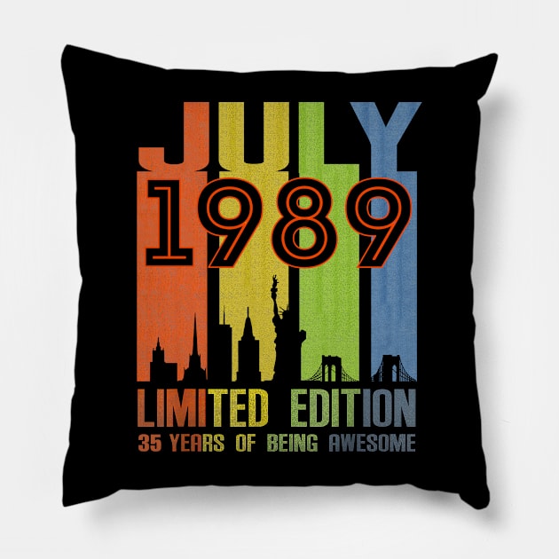 July 1989 35 Years Of Being Awesome Limited Edition Pillow by SuperMama1650